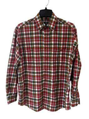 Orvis Shirt Mens Medium Multicolor Plaid Button Up Long Sleeve Cotton Outdoors